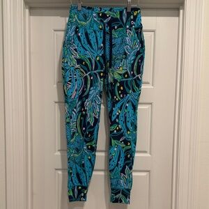 Lilly Pulitzer Blue and Green Patterned Joggers